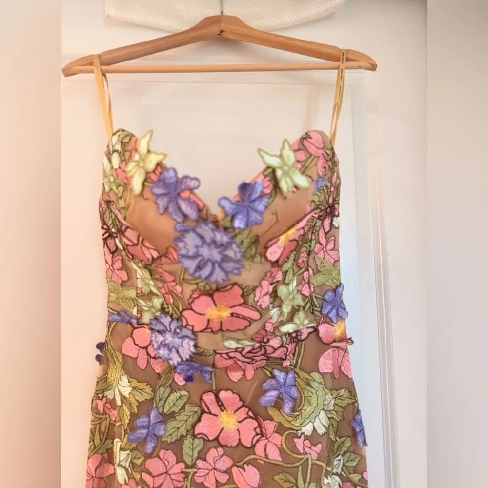 NEW BRONX AND BANCO Iris Floral Maraya Strapless Ankle Midi Dress, wedding guest - Picture 7 of 13